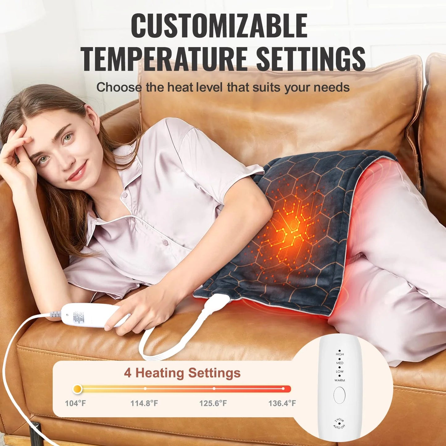 Weighted Heating Pad with Far Infrared Therapy 12 X 24 in for Pain Relief
