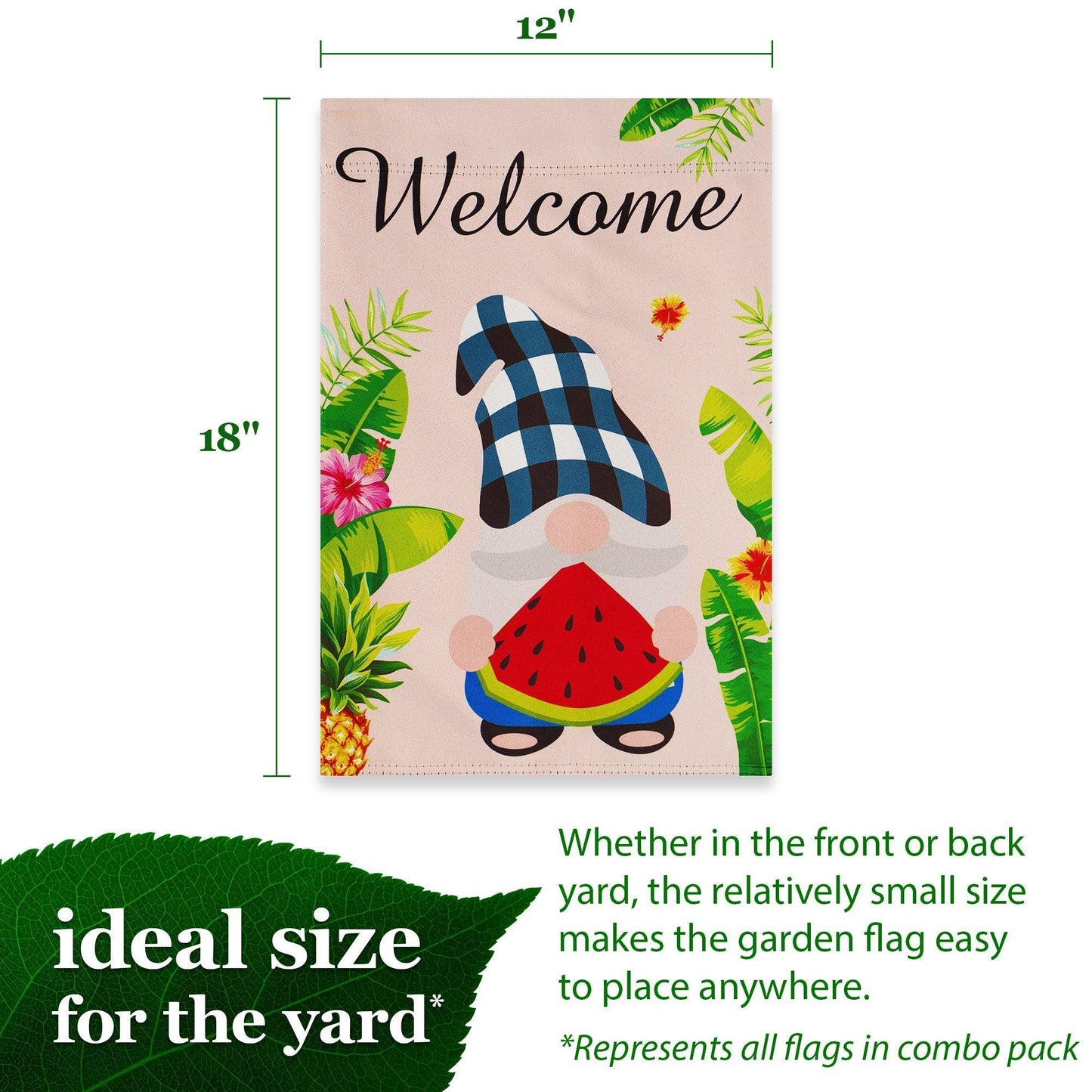Garden Flag Set Seasonal Gnomes 12X18 4 Pieces Blockout Fabric