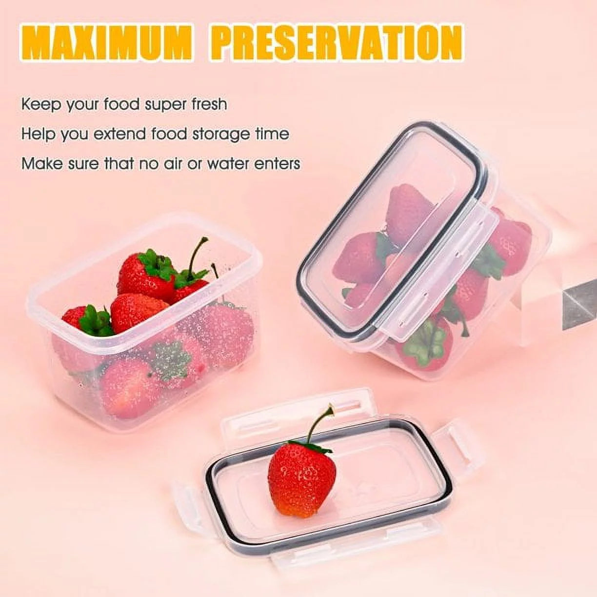 14 PCS Kitchen Storage Containers with Lids for Flour, Cereal Kitchen Containers ,Transparent Food Storage Containers