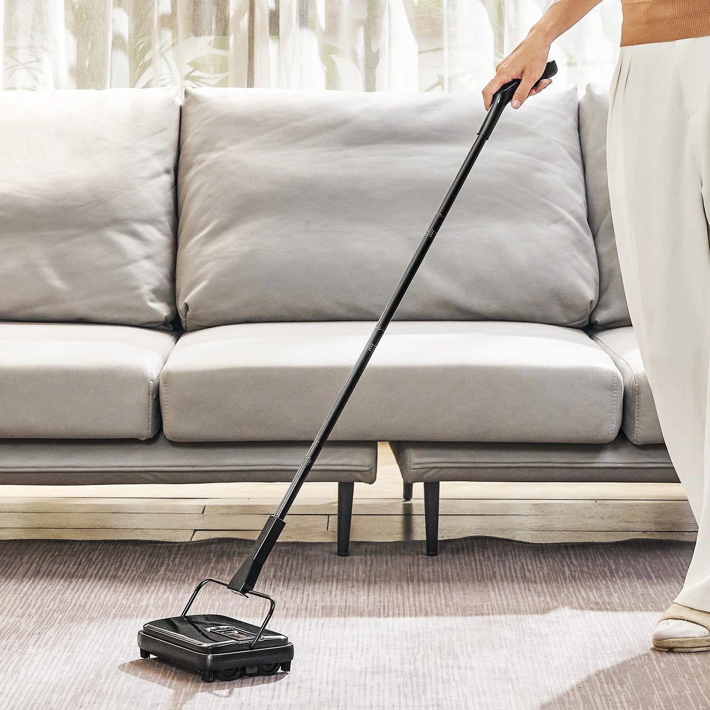 Carpet Sweeper for Home Office Rugs Hardwood Surfaces Wood Floors Laminate, Cleans Dust Pet Hair