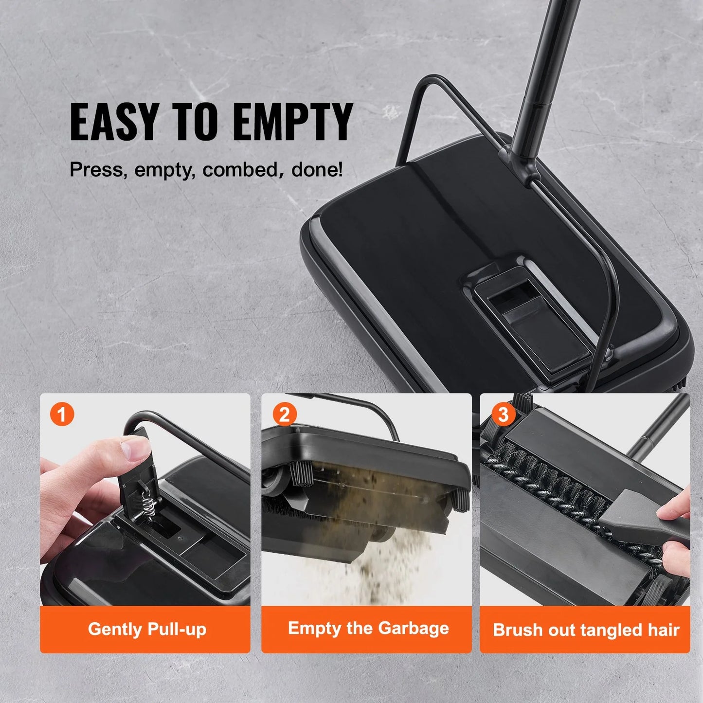 Carpet Sweeper for Home Office Rugs Hardwood Surfaces Wood Floors Laminate, Cleans Dust Pet Hair